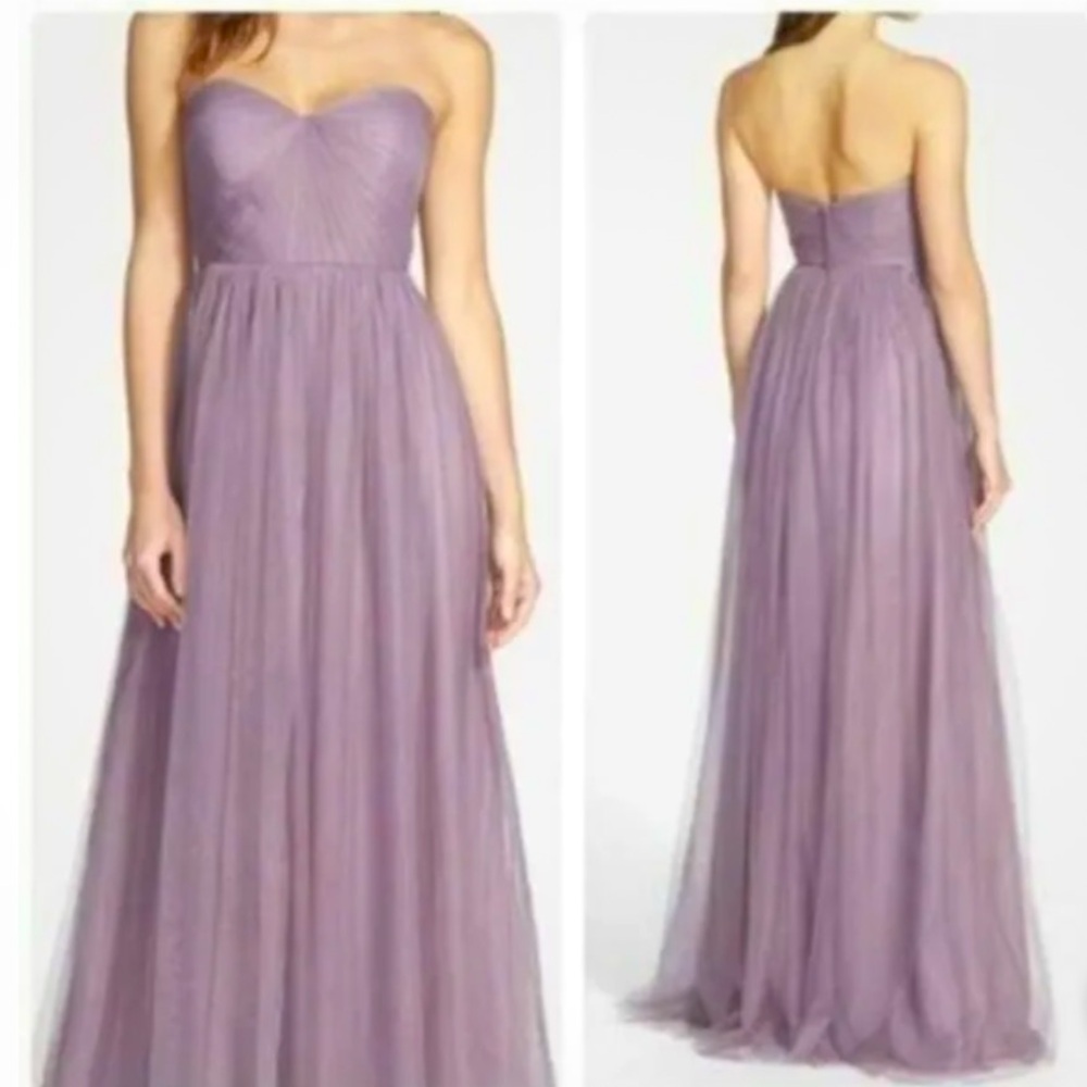 Jenny Yoo Annabelle Lavender Tulle Strapless Sweetheart Bridesmaid Dress Size 6